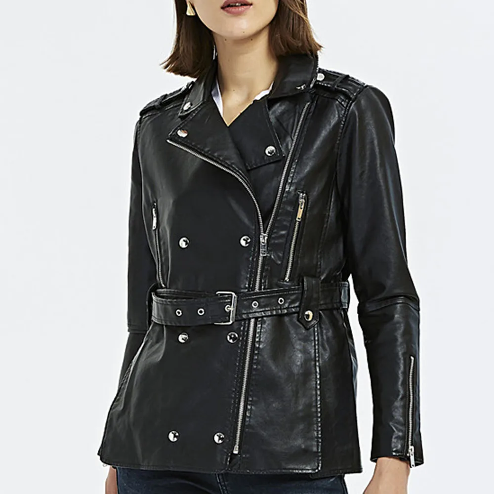 Western Style PU Jacket Women New Solid Color Zipper Lapel Long Sleeve Autumn Winter Fashion Temperament High Street Casual
Western Style PU Jacket Women New Solid Color Zipper Lapel Long Sleeve Autumn Winter Fashion Temperament High Street Casual