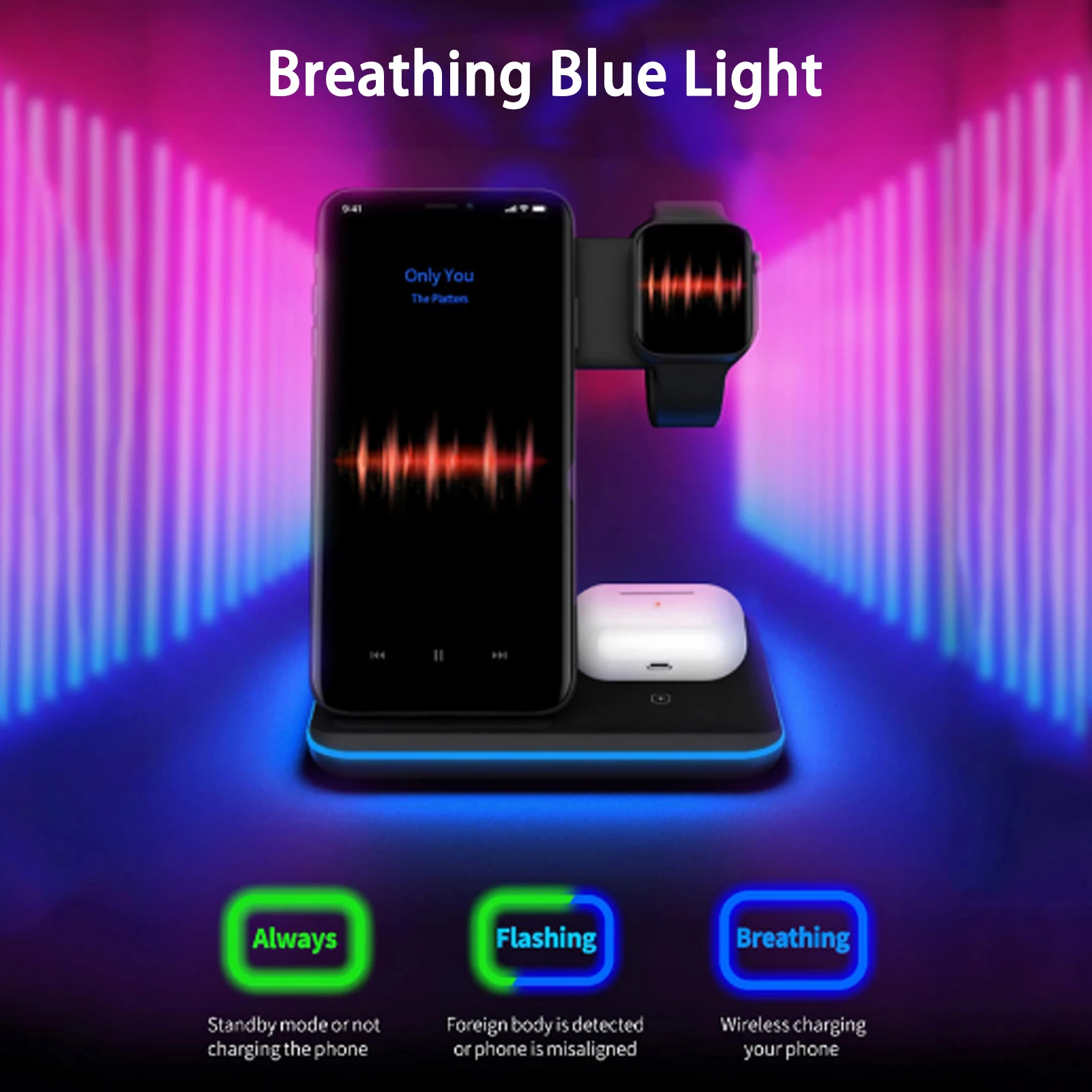 3 IN 1 15W QI Wireless Charger Stand For IPhone 12/Mini/Pro Airpods Charger Station Charge For IWatch 1 2 3 4 Wireless Charging
3 IN 1 15W QI Wireless Charger Stand For IPhone 12/Mini/Pro Airpods Charger Station Charge For IWatch 1 2 3 4 Wireless Charging
