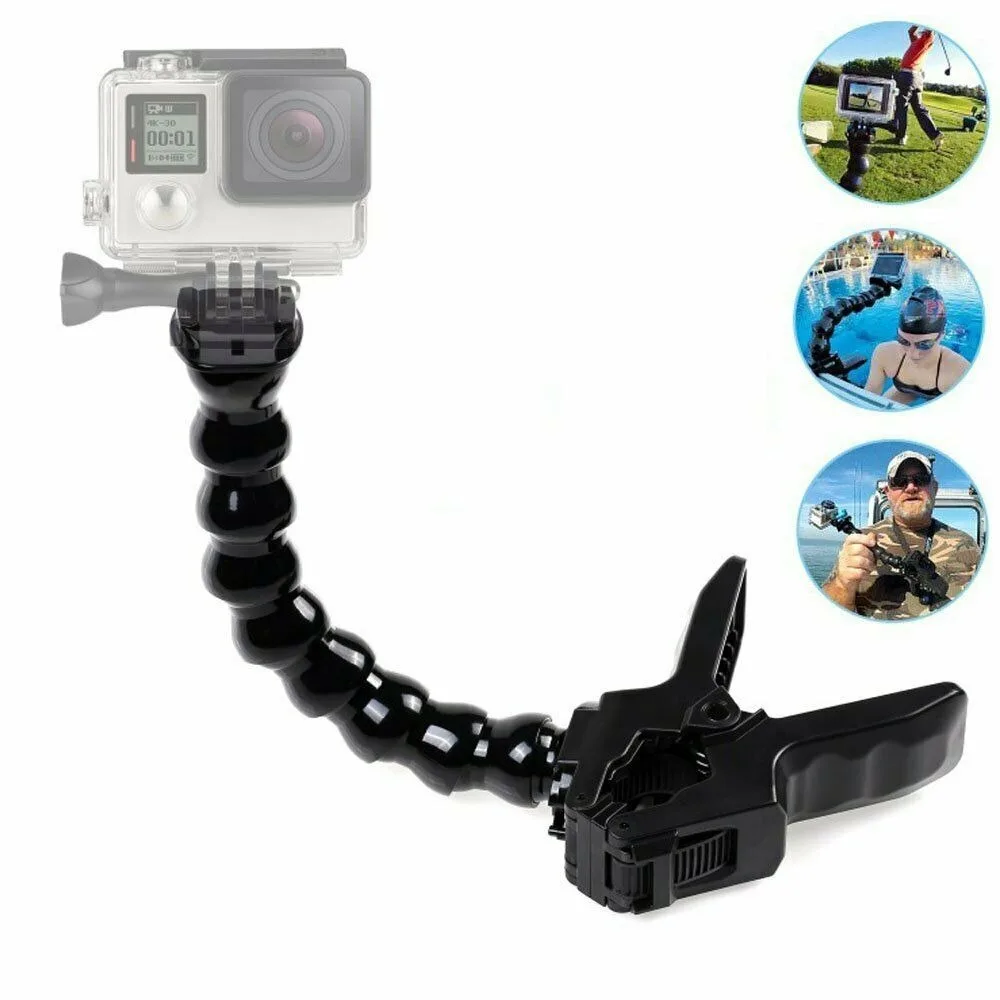 

New Jaws Flex Clamp Mount Adjustable +8 Joint Goose Neck Mount for Gopro Hero 9 8 7 5 Sjcam Yi 4K Action Camera Tripod Accessory