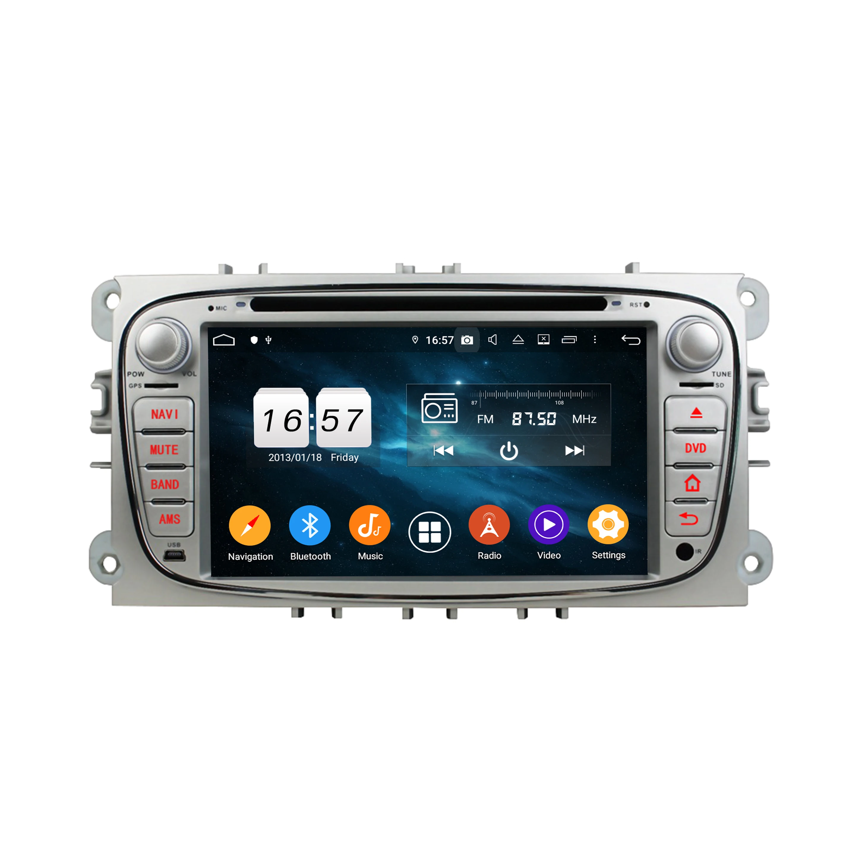 

7" PX6 Android 10.0 Car Multimedia Player For Ford Focus 2008-2010 Black Silver Car Radio 6 Core Audio Stereo DSP GPS DVD Player