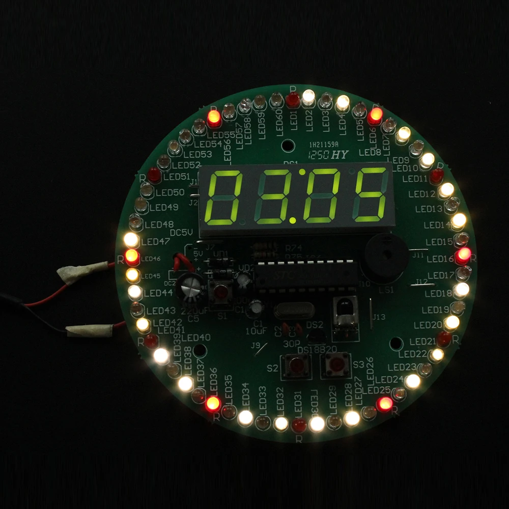 4 Digital LED Clock DIY Kit DS18B20 LED Flashing Rotate Alarm Module Remote Control Electronic Components Welding Practices
4 Digital LED Clock DIY Kit DS18B20 LED Flashing Rotate Alarm Module Remote Control Electronic Components Welding Practices