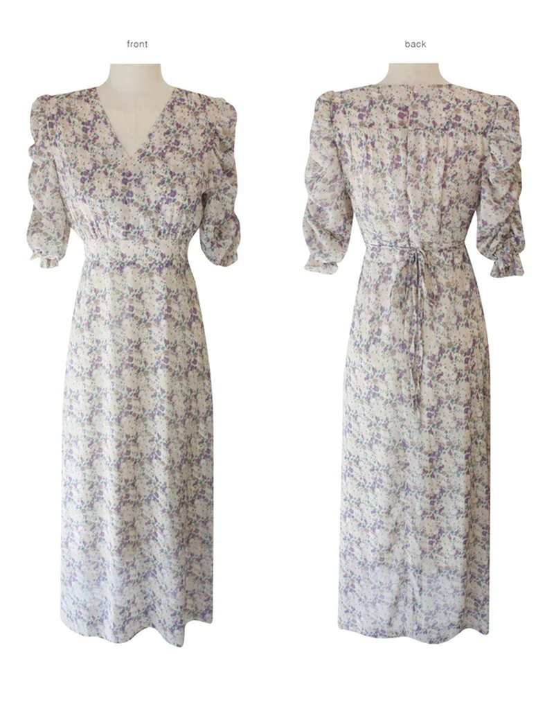 GOOHOJIO New Women Summer Dress V-Neck Casual Puff Sleeve Print Floral High Waist Vintage Chiffon Lace Up Elegant Long Dresses
GOOHOJIO New Women Summer Dress V-Neck Casual Puff Sleeve Print Floral High Waist Vintage Chiffon Lace Up Elegant Long Dresses