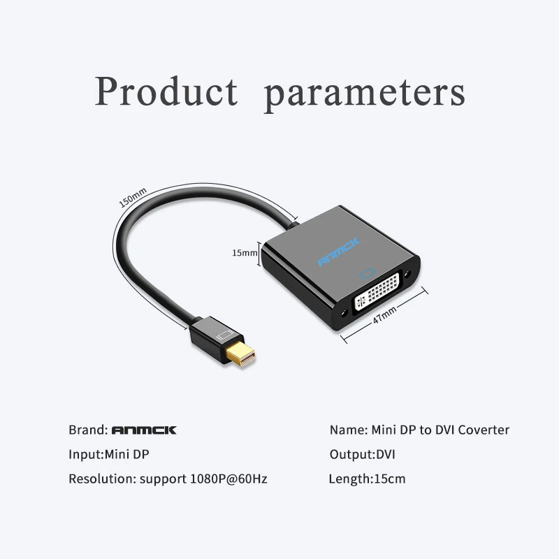 Mini Displayport to DVI Adapter Mini DP Male toDVI 24+1 female Converter Cable for HDTV Projector Laptop Display port Adapter 
Mini Displayport to DVI Adapter Mini DP Male toDVI 24+1 female Converter Cable for HDTV Projector Laptop Display port Adapter