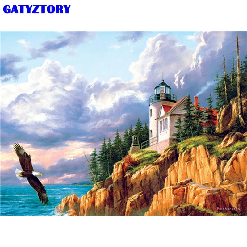 GATYZTORY Diamond Painting Landscape Picture Rhinestones Diamond Mosaic Lighthouse Cross Stitch Embroidery Art Kits Hobby Gift
GATYZTORY Diamond Painting Landscape Picture Rhinestones Diamond Mosaic Lighthouse Cross Stitch Embroidery Art Kits Hobby Gift