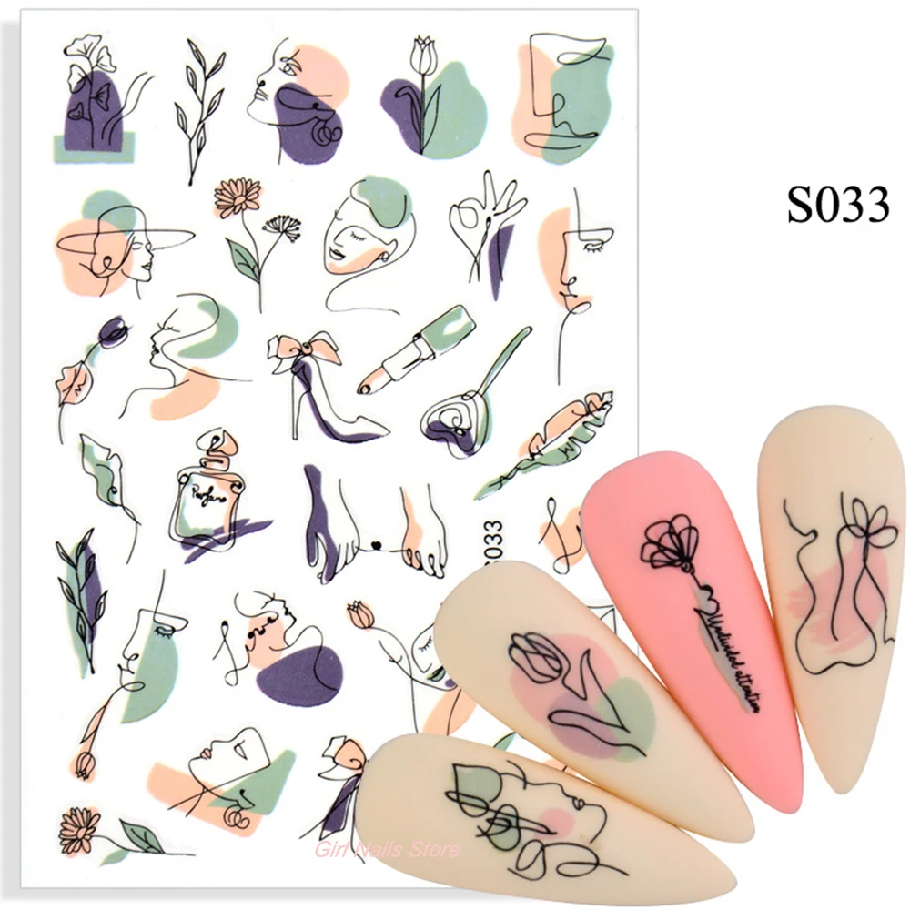 Geometric Face Nail Stickers Sketch Graphics Nail Art Sticker Nail Art Decorations Transfer Nails Line
Geometric Face Nail Stickers Sketch Graphics Nail Art Sticker Nail Art Decorations Transfer Nails Line