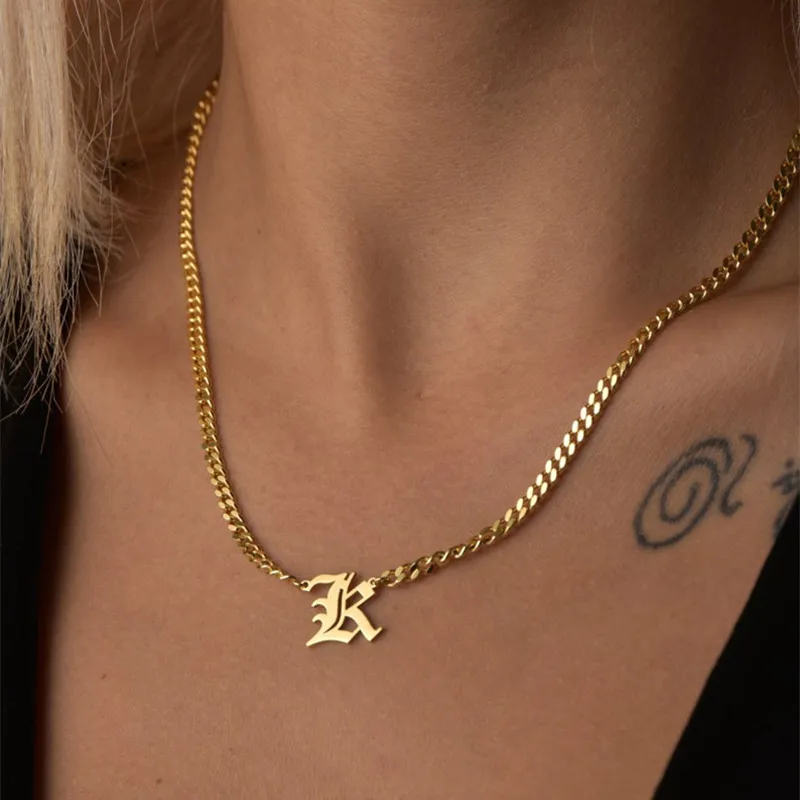 MinimalisVintage Personalized Initial Letter Name Necklace For Women Stainless Steel Mexico's Chain Custom Old English Necklace
MinimalisVintage Personalized Initial Letter Name Necklace For Women Stainless Steel Mexico's Chain Custom Old English Necklace
