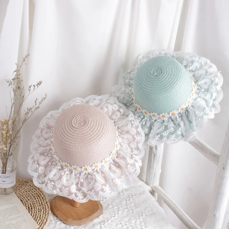 Ins same girl baby sweet little Daisy lace sunshade straw hat children's travel Lace Princess Hat
Ins same girl baby sweet little Daisy lace sunshade straw hat children's travel Lace Princess Hat
