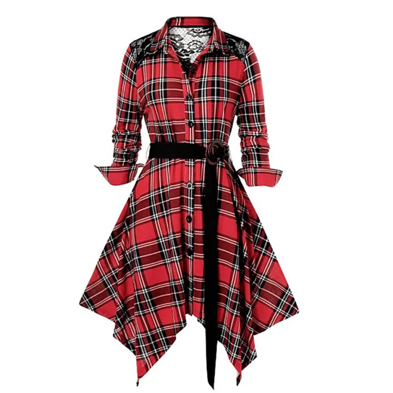 2021 Spring Autumn Fashion Elegant Plaid Dress Women's Lapel Long Sleeve Knee Long Belt Classic Street Slim Retro Dress #880
2021 Spring Autumn Fashion Elegant Plaid Dress Women's Lapel Long Sleeve Knee Long Belt Classic Street Slim Retro Dress #880