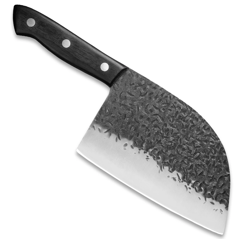 Kitchen Knife High Carbon Steel Forged Handmade Hammered Cleaver Butcher Knives Full Tang Chinese Chef's Knife With Wood Handle
Kitchen Knife High Carbon Steel Forged Handmade Hammered Cleaver Butcher Knives Full Tang Chinese Chef's Knife With Wood Handle