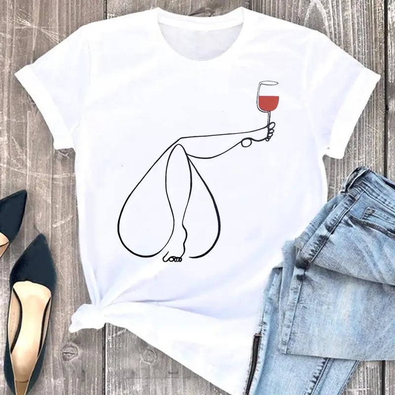 Women Clothes Short Sleeve Print Tshirt Female Top Cartoon Wine Trend Style 90s O-neck Clothing Fashion Graphic Tee T-shirt
Women Clothes Short Sleeve Print Tshirt Female Top Cartoon Wine Trend Style 90s O-neck Clothing Fashion Graphic Tee T-shirt