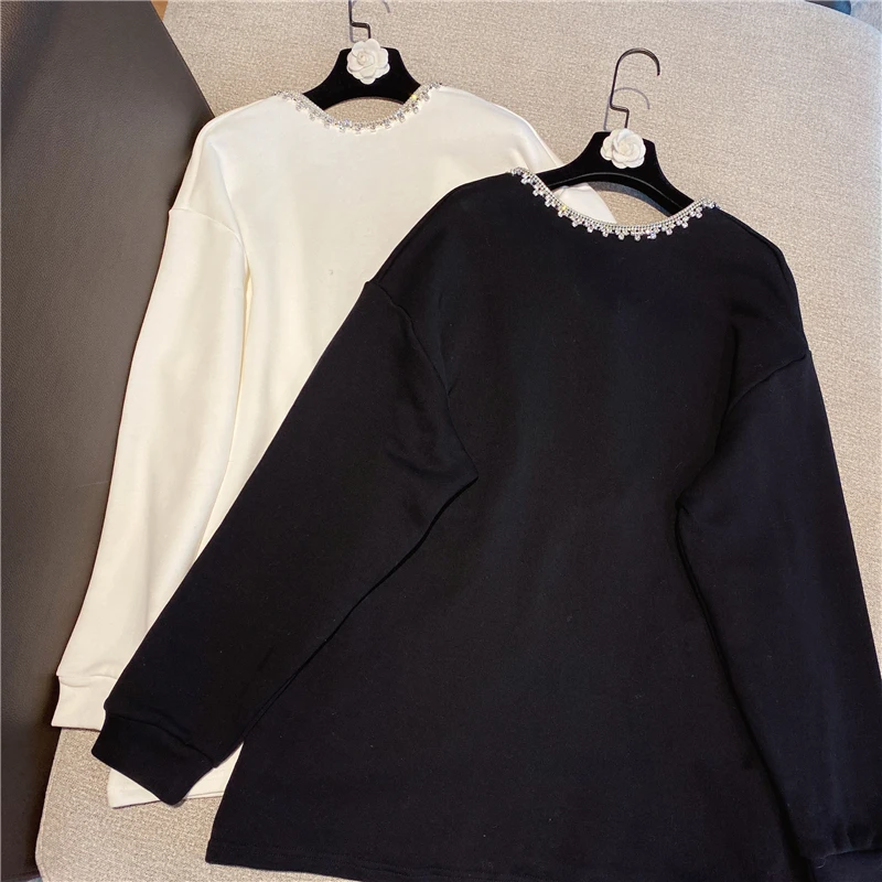 Korean Style Pullover Sweater 2021 Winter and Autumn New Loose Plus Size Rhinestone Edging Sexy V-neck Knit Coat Women Hoodie
Korean Style Pullover Sweater 2021 Winter and Autumn New Loose Plus Size Rhinestone Edging Sexy V-neck Knit Coat Women Hoodie