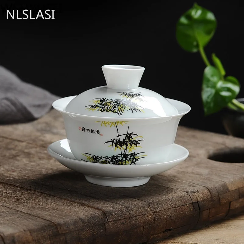 Новый фарфоровый набор ручной росписи с белым покрытием чашка чайная чайный