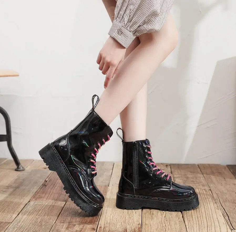 Martens Genuine Leather Women Boots Laser surface Round Toe Platform Thick Heel Mid-Calf Boots Woman Fashion Chelsea Bootie
Martens Genuine Leather Women Boots Laser surface Round Toe Platform Thick Heel Mid-Calf Boots Woman Fashion Chelsea Bootie