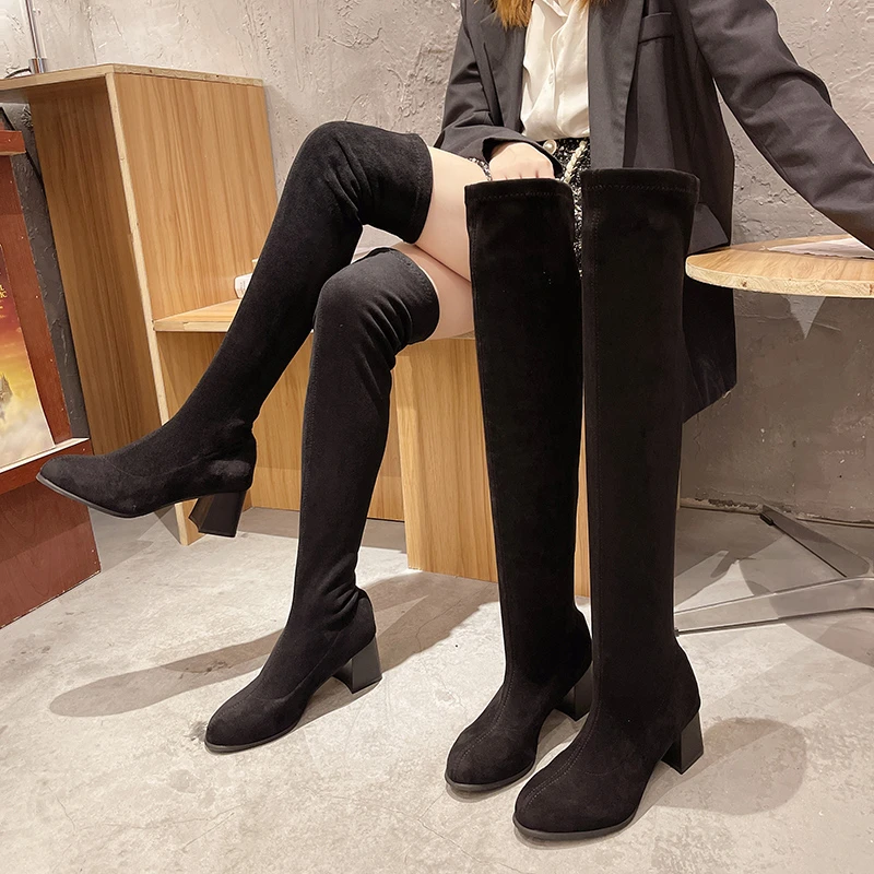 Новинка 2021, женские сапоги выше колена на высоком каблуке для осени и зимы, стройнящие, на шнуровке, обтягивающие сапоги-стрейч, длинные сапо... 
Новинка 2021, женские сапоги выше колена на высоком каблуке для осени и зимы, стройнящие, на шнуровке, обтягивающие сапоги-стрейч, длинные сапо...