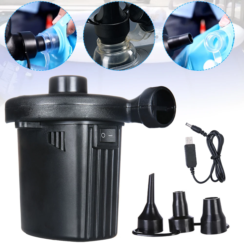 Portable USB Rechargeable Inflator Electric Air Pump Household Mattress Car Auto Air Inflatable Pump Inflator with 3 Nozzles
Portable USB Rechargeable Inflator Electric Air Pump Household Mattress Car Auto Air Inflatable Pump Inflator with 3 Nozzles