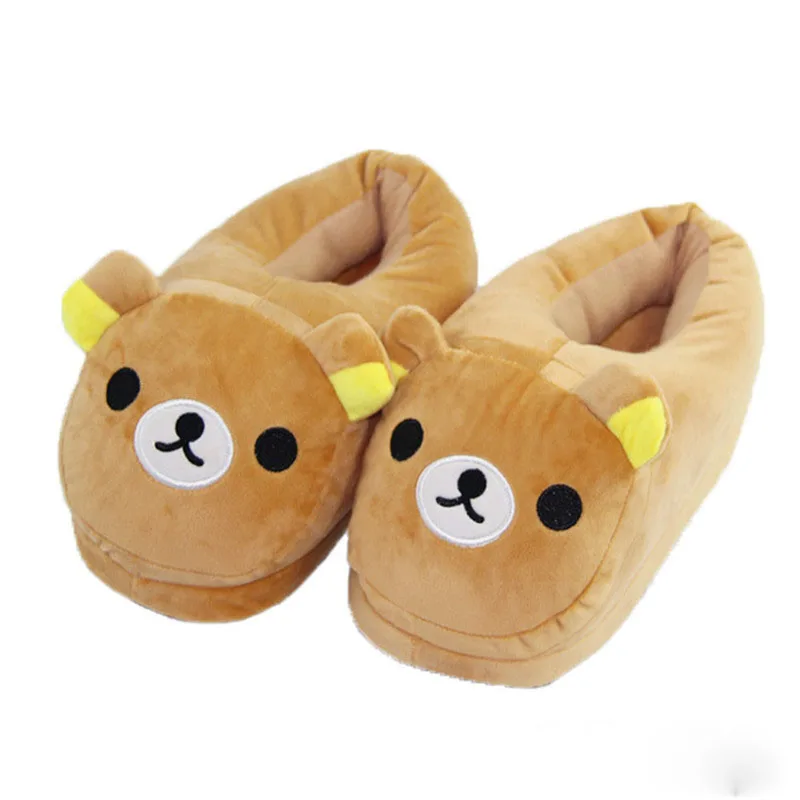 

Unisex Rilakkuma Cartoon Home Slippers Woman/Men Couples Shoes Indoor Floor Non-slip Slides Ladies Winter Keep Warm Cotton Shoes