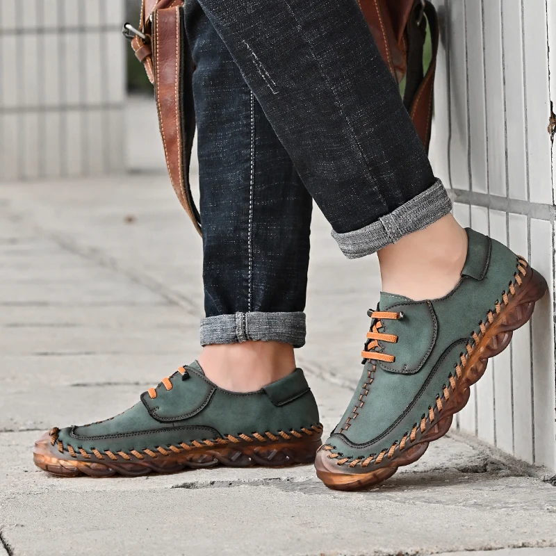 Spring Autumn Men Casual Shoes Breathable Soft Comfortable Male Footwear Wear-Resistant Flat Shoes Handmade Outdoor Men's Shoes
Spring Autumn Men Casual Shoes Breathable Soft Comfortable Male Footwear Wear-Resistant Flat Shoes Handmade Outdoor Men's Shoes