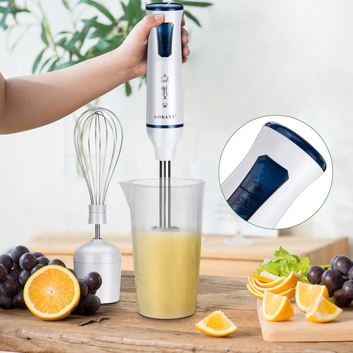 3 IN 1 1000W Blender Electric Handheld Mixer 2speed 4blade Mixture Machine Kitchen Cream Egg Whisk Baby Food Grinder Stick Juic
3 IN 1 1000W Blender Electric Handheld Mixer 2speed 4blade Mixture Machine Kitchen Cream Egg Whisk Baby Food Grinder Stick Juic