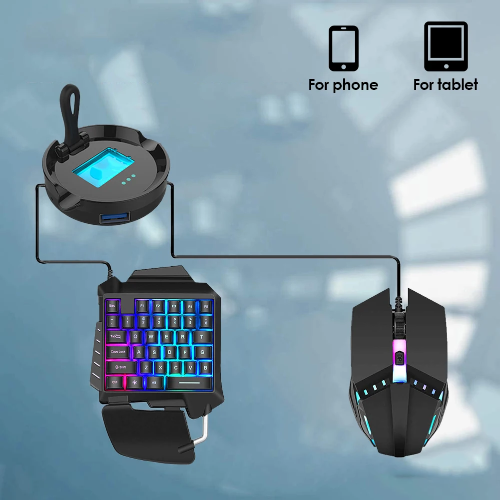 Телефоны Gaming Keyboard И Мышь одной рукой комбо с помощью руки 3-в-1 игровая клавиатура