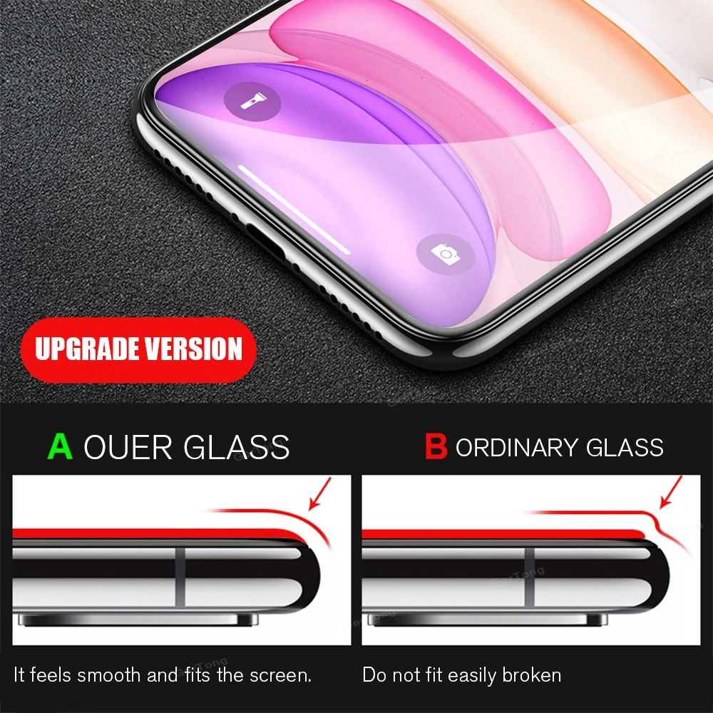 Защитное стекло с полным покрытием для iPhone 10 11 X XR XS 13 12 Pro Max защитой от царапин |