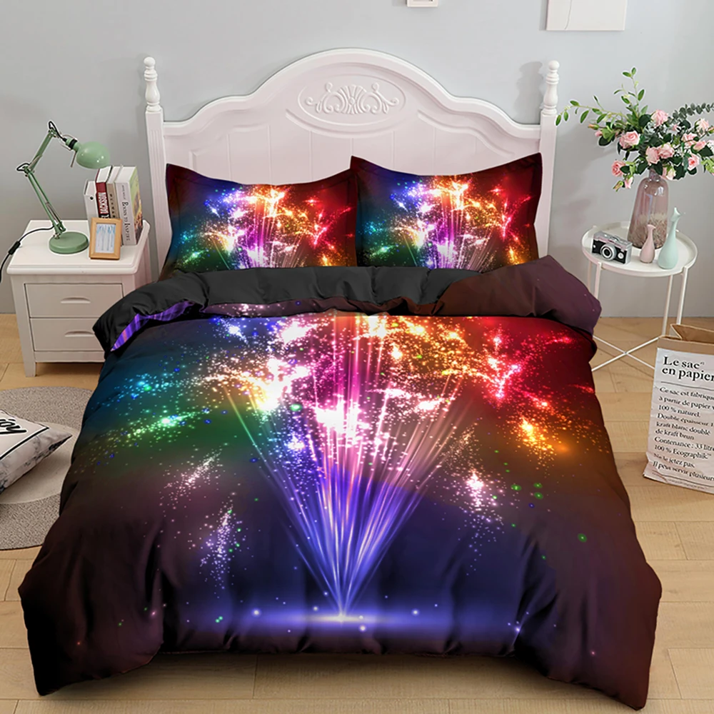 Beautiful Fireworks Night View Duvet Cover Single Double Romantic Bedding Sets Comforter Covers With Pillowcase Home Textile 
Beautiful Fireworks Night View Duvet Cover Single Double Romantic Bedding Sets Comforter Covers With Pillowcase Home Textile