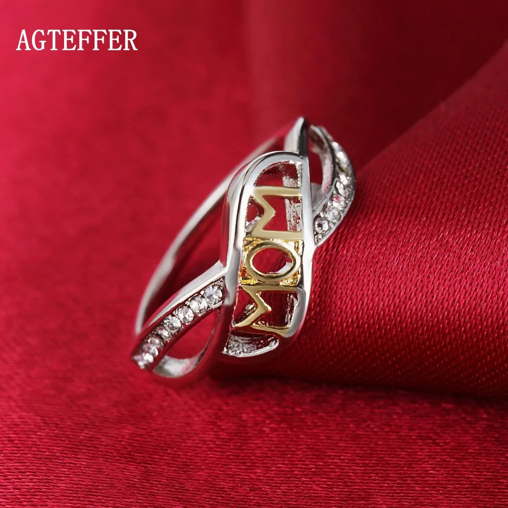 AGTEFFER 925 Sterling Silver 18K Gold Mom Ring AAA Zircon For Women Fashion Wedding Party Mother'S Day Gift Charm Jewelry
AGTEFFER 925 Sterling Silver 18K Gold Mom Ring AAA Zircon For Women Fashion Wedding Party Mother'S Day Gift Charm Jewelry