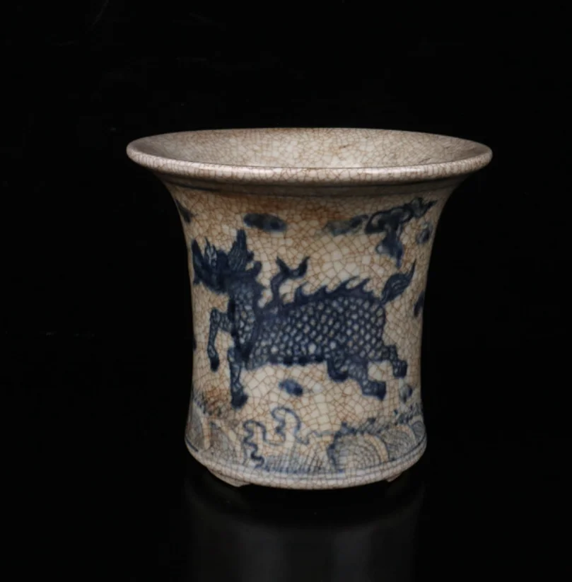 Chinese Antique Blue and White Porcelain Ceramics Kirin Pattern Painting Small Cup Water Cup Wine Glass Collection Ornament
Chinese Antique Blue and White Porcelain Ceramics Kirin Pattern Painting Small Cup Water Cup Wine Glass Collection Ornament