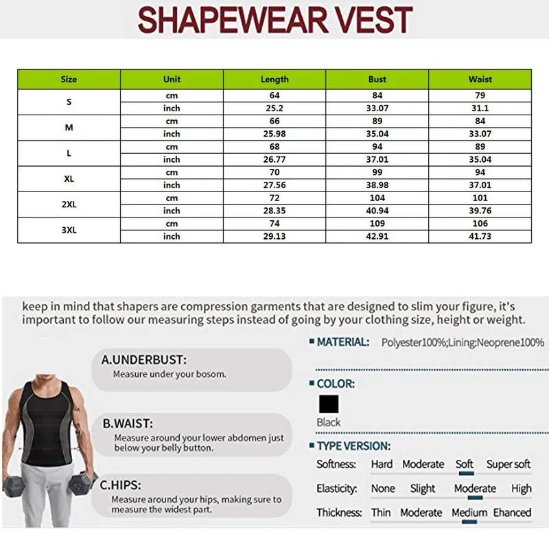 Brand Nice Men Shaping Tank Tops Trainer Workout Vest Gym Tops Neoprene Bodybuilding Abdomen Waist Shaper Weight Loss Tank Top 
Brand Nice Men Shaping Tank Tops Trainer Workout Vest Gym Tops Neoprene Bodybuilding Abdomen Waist Shaper Weight Loss Tank Top