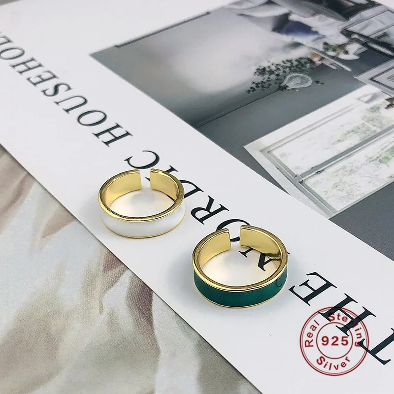 925 Sterling Silver Jewelry Classic Popular French Simple Epoxy Enamel Ring Women Korean Fashion Wild Ring Fashion Accessories
925 Sterling Silver Jewelry Classic Popular French Simple Epoxy Enamel Ring Women Korean Fashion Wild Ring Fashion Accessories