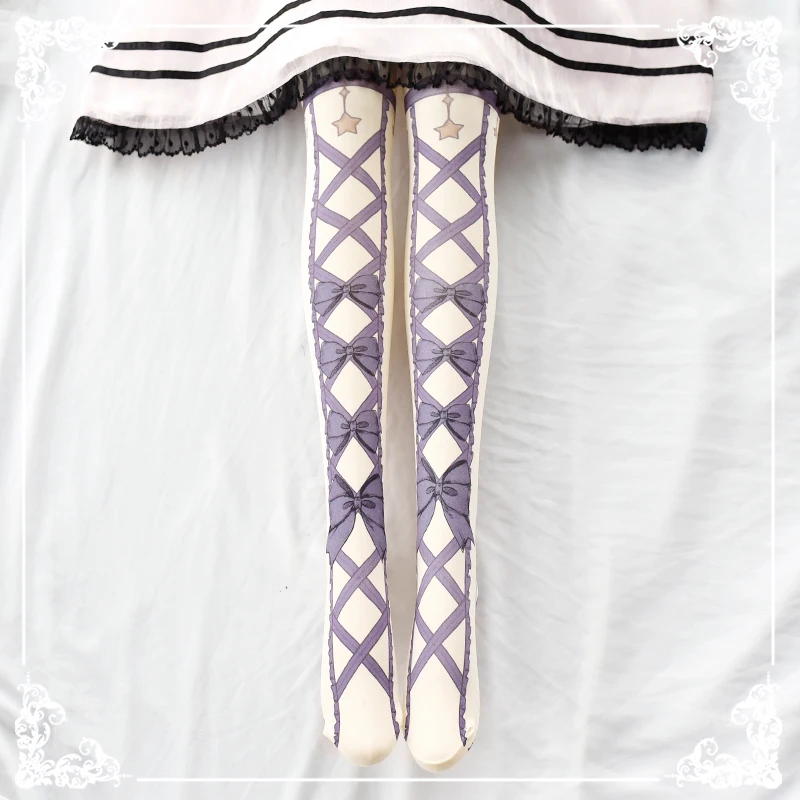 

Lolita Lolita Japanese sweet Sen female line bow stockings pantyhose bottoming socks girls dress accessories