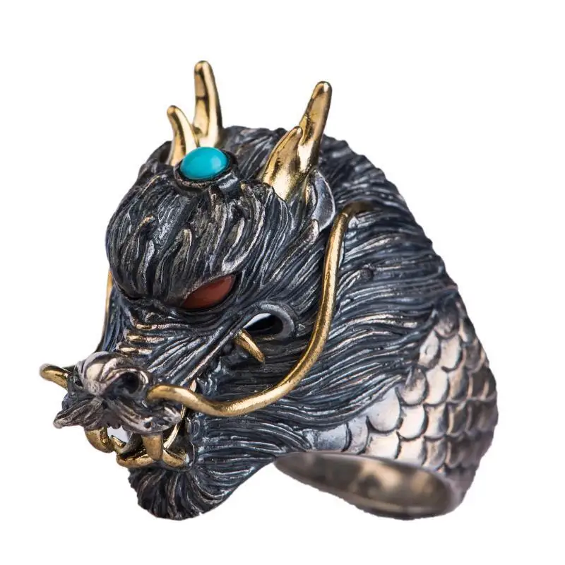 S925 Silver Vintage Gothic Dragon Head Rings For Men Women Unisex Hip Hop Korean Ring Punk Viking Fashion High Street Jewelry
S925 Silver Vintage Gothic Dragon Head Rings For Men Women Unisex Hip Hop Korean Ring Punk Viking Fashion High Street Jewelry