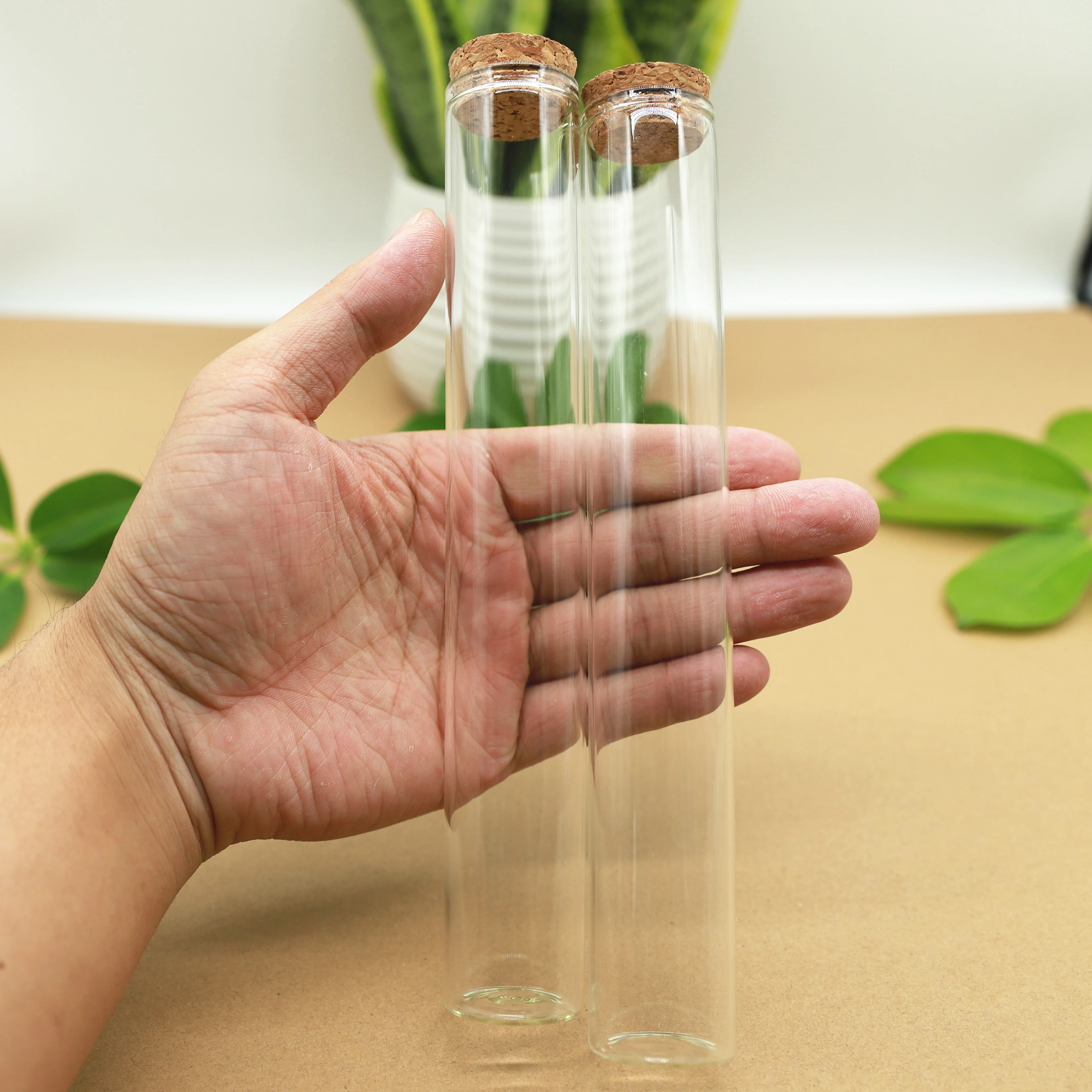 

12pcs/lot 30*200mm 110ml Cork Stopper Long Tube Glass Bottle Spicy Storage Bottle Container Glass Jars Vials DIY Practical Craft