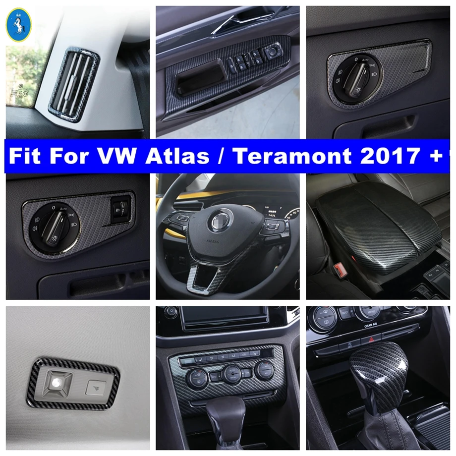 

Steering Wheel Dashboard Air AC Lift Button Gear Head Lights Control Panel Cover Trim Fit For VW Atlas / Teramont 2017 - 2020
