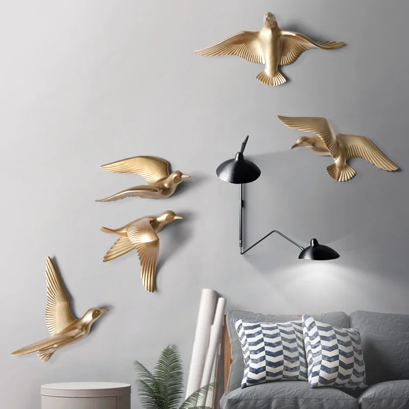 

5pcs/set Creative 3D Resin Bird Home Decoration Decor The Dove of Peace for European Mascot Wall Stickers Decoration Furnishings