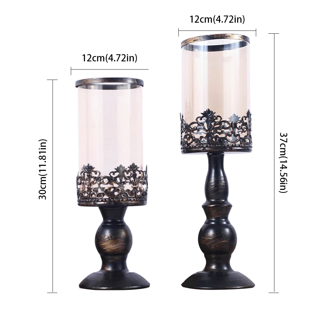 2PCS Vintage Metal Candle Holders Pillar Antique Hurricane Candlestick Glass Cover Desktop Decoration For Home Wedding Dinner
2PCS Vintage Metal Candle Holders Pillar Antique Hurricane Candlestick Glass Cover Desktop Decoration For Home Wedding Dinner