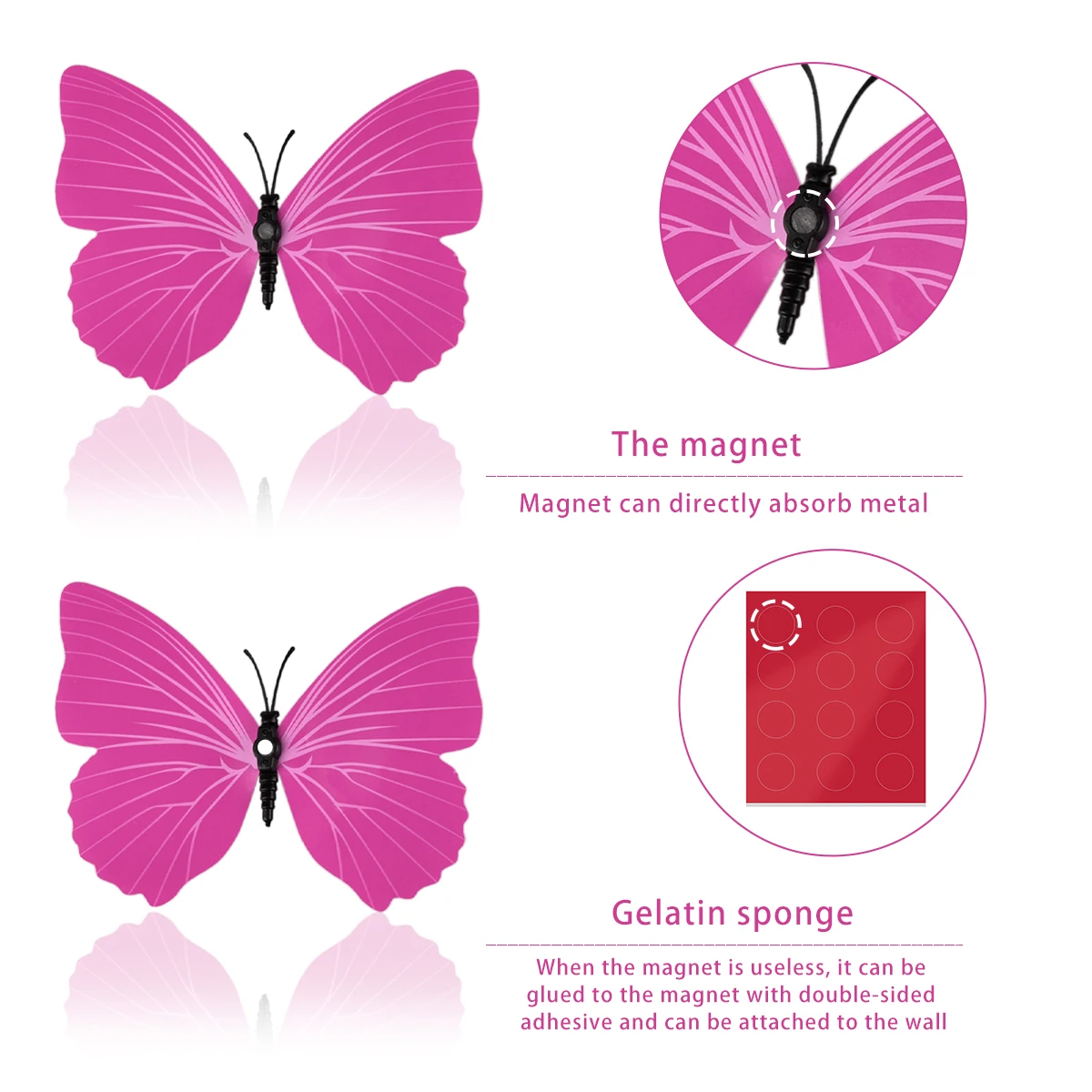 12 Pcs Three-dimensional Simulation Butterfly Refrigerator Sticker PVC Plastic Magnetic Wall Sticker Interior Decoration
12 Pcs Three-dimensional Simulation Butterfly Refrigerator Sticker PVC Plastic Magnetic Wall Sticker Interior Decoration