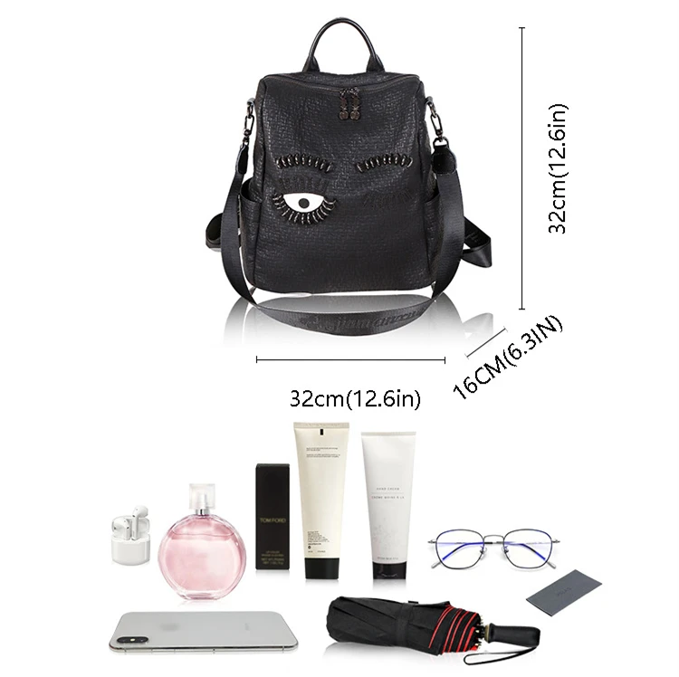 Female High Street Vegan Leather Eye Rings Backpack Women Casual High Street Artificial Leather Big Capacity School Big Daypack
Female High Street Vegan Leather Eye Rings Backpack Women Casual High Street Artificial Leather Big Capacity School Big Daypack