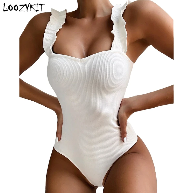 Сексуальный Боди Loozykit купальники однотонные костюмы купальник женский новинка