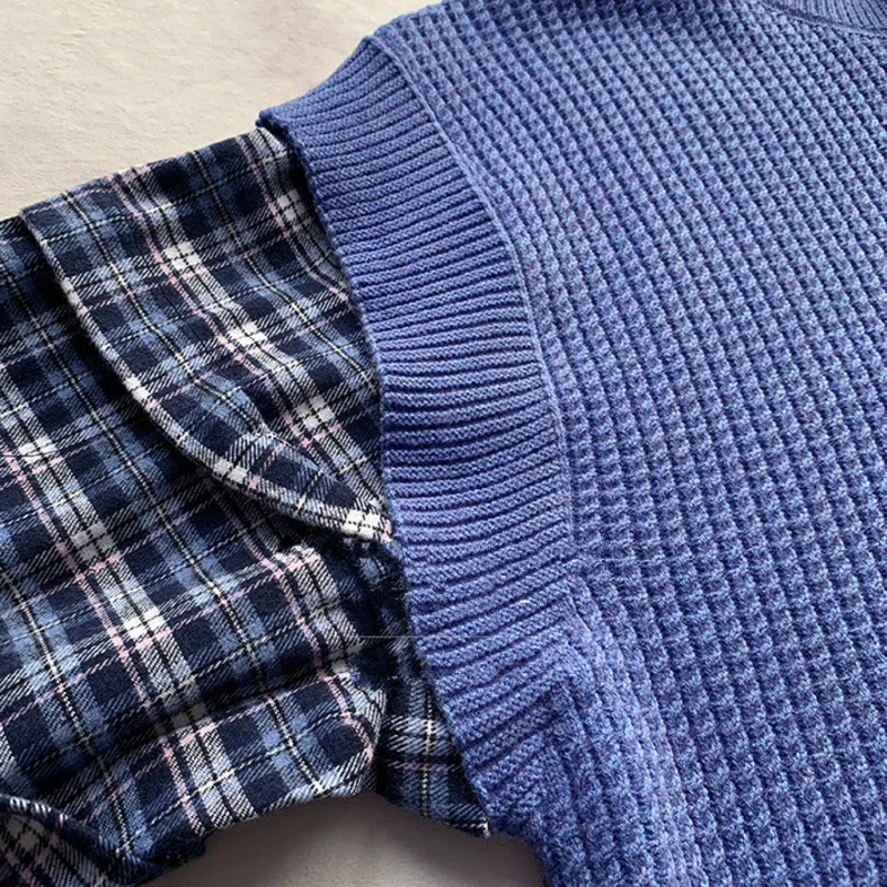 Fake two-piece sweater women's autumn and winter loose Korean wear 2021 new lazy style sub Shirt Short top
Fake two-piece sweater women's autumn and winter loose Korean wear 2021 new lazy style sub Shirt Short top