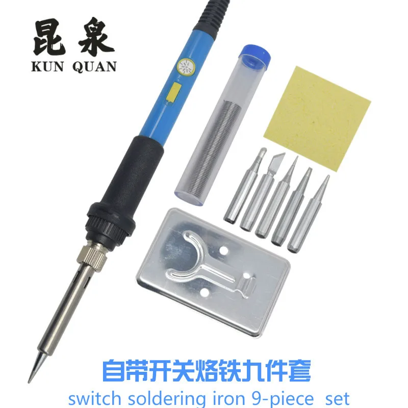 Manufacturer's direct sale of 110V temperature regulating electric soldering iron nine piece set of European 60W soldering iron
Manufacturer's direct sale of 110V temperature regulating electric soldering iron nine piece set of European 60W soldering iron
