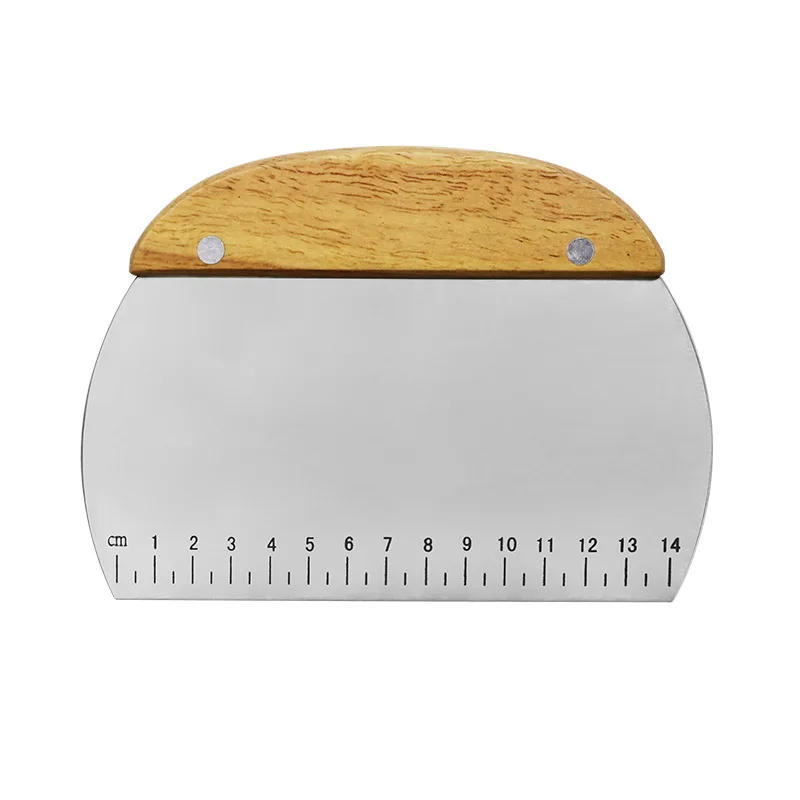 Screened Scraper Semi-circular Wood Handle Flour Cut Multi-function Scraper Stainless Steel Cake Wipe 
Screened Scraper Semi-circular Wood Handle Flour Cut Multi-function Scraper Stainless Steel Cake Wipe