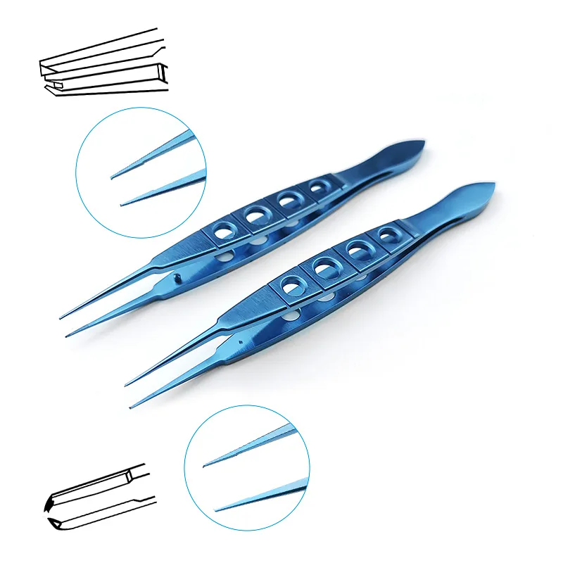 1pcs Titanium Ophthalmic Tweezer Castroviejo Straight Toothed Forceps with Tying Platforms Ophthalmic Instruments 105mm Long 
1pcs Titanium Ophthalmic Tweezer Castroviejo Straight Toothed Forceps with Tying Platforms Ophthalmic Instruments 105mm Long