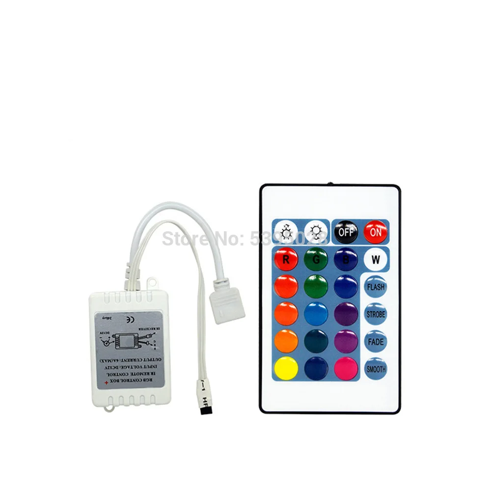 ИК-контроллер светодиодного контроллера 24Keys для светодиодных лент SMD 3528 5050 RGB 12 В постоянного тока
ИК-контроллер светодиодного контроллера 24Keys для светодиодных лент SMD 3528 5050 RGB 12 В постоянного тока