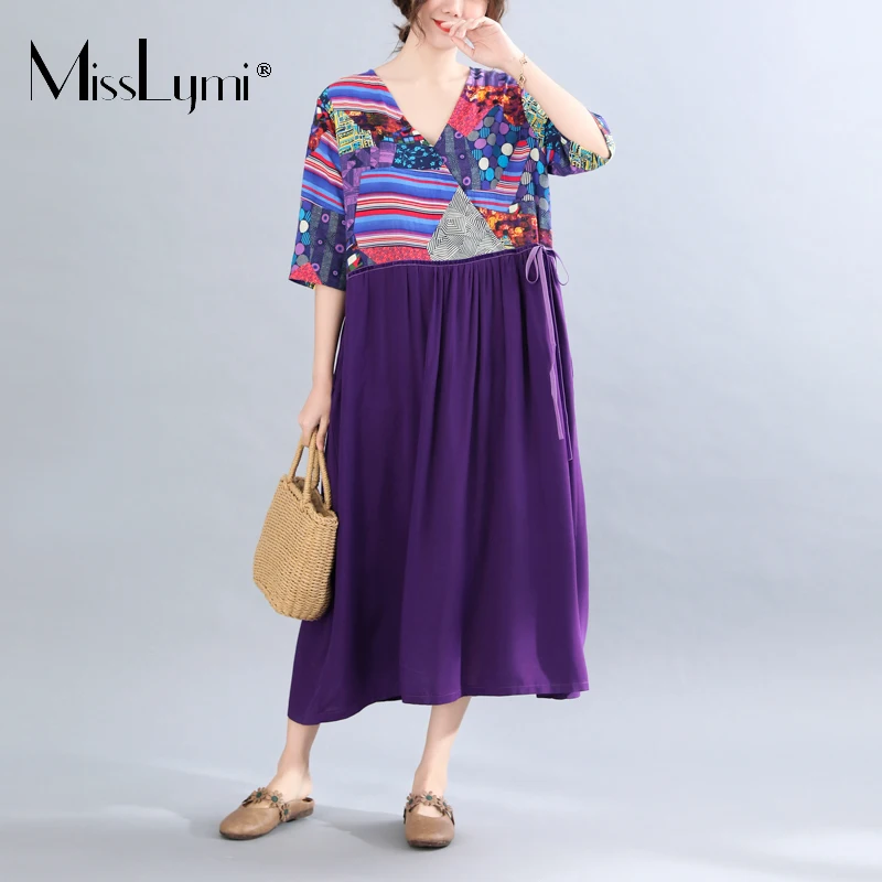 XL-4XL Plus Size Women Patchwork Polka Dot Printed Midi Dresses Summer 2021 V-neck Short Sleeve Lacing High Waist Pleated Dress
XL-4XL Plus Size Women Patchwork Polka Dot Printed Midi Dresses Summer 2021 V-neck Short Sleeve Lacing High Waist Pleated Dress