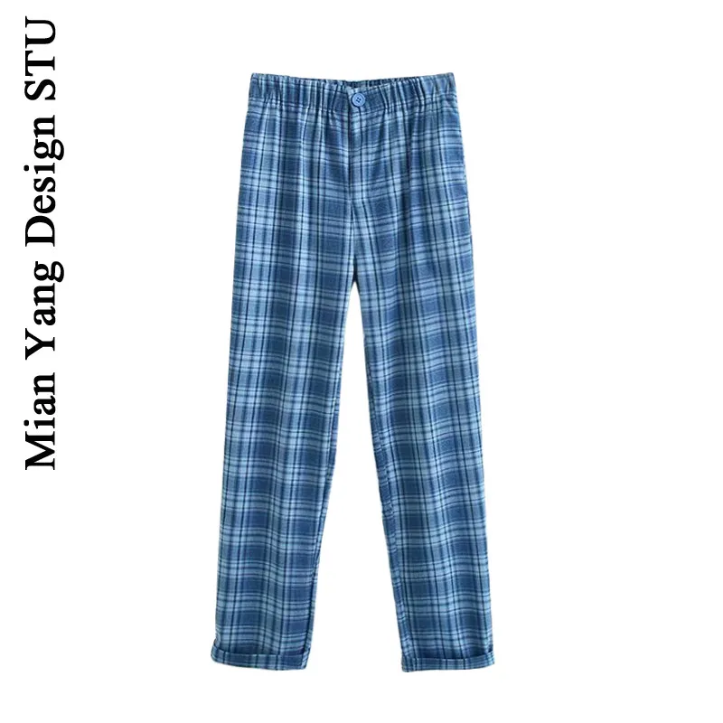 Fresh Versatile Lattice Casual Pants Women's Elegant Beauty High Waist Trousers Elastic Waist Retro Plaid Ins Straight Pants
Fresh Versatile Lattice Casual Pants Women's Elegant Beauty High Waist Trousers Elastic Waist Retro Plaid Ins Straight Pants