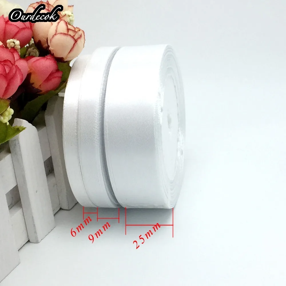 13 Colors Solid Color 1 roll 25 yard 1/4"(6mm) single face satin ribbon 25yards/roll option gift packing Wedding decor | Дом и сад