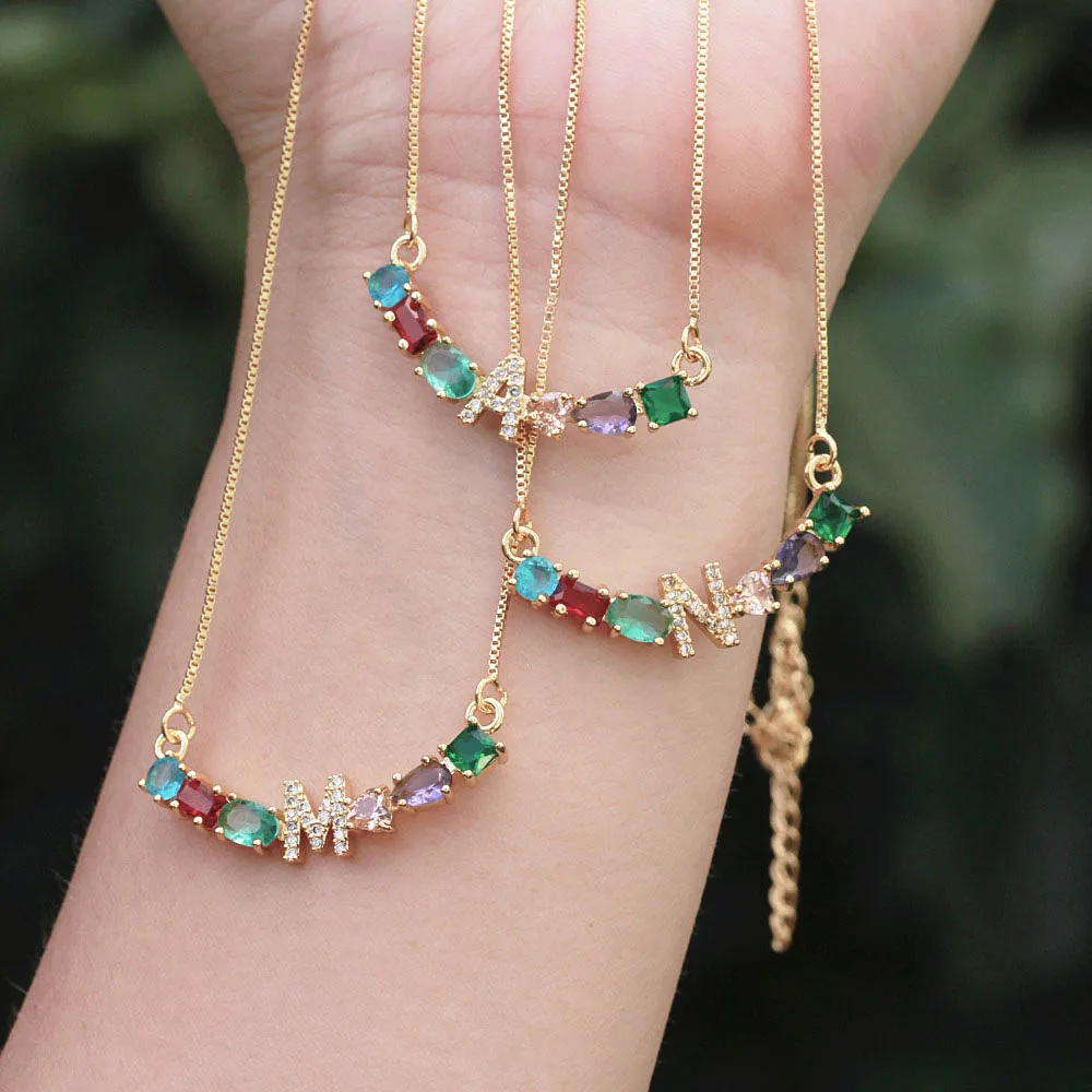 1Pcs Hot Style Rainbow CZ Cubic Zirconia A-Z Initials Letter Pendant Necklaces Trendy Gold Copper Chain For Women Charm Jewelry
1Pcs Hot Style Rainbow CZ Cubic Zirconia A-Z Initials Letter Pendant Necklaces Trendy Gold Copper Chain For Women Charm Jewelry