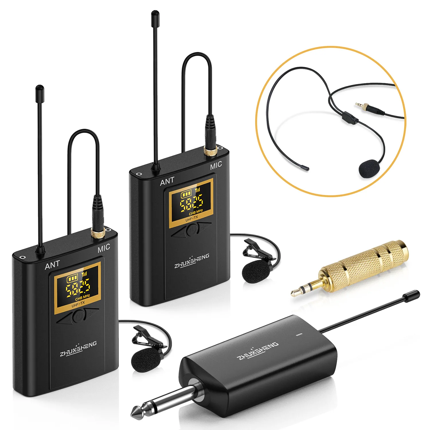 UHF Dual Channel Wireless Lavalier Microphone Lapel Mic for SLR 65m Range DSLR Camera Interview Live Recording
UHF Dual Channel Wireless Lavalier Microphone Lapel Mic for SLR 65m Range DSLR Camera Interview Live Recording