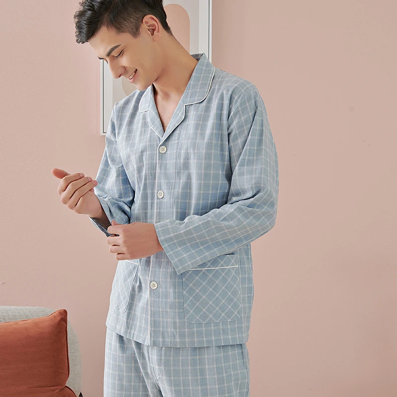 Couple pajamas summer long-sleeved trouser suit Summer couple pajamas two-piece suit
Couple pajamas summer long-sleeved trouser suit Summer couple pajamas two-piece suit