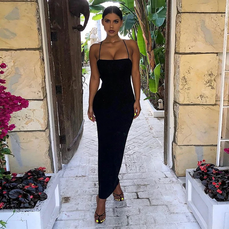 Mos Summer Women's Dress 2021 Solid Colour Pullovers Hanging Neck Back Straps Skeleton Sexy Fashion Party Club Evening Dress Y2k
Mos Summer Women's Dress 2021 Solid Colour Pullovers Hanging Neck Back Straps Skeleton Sexy Fashion Party Club Evening Dress Y2k